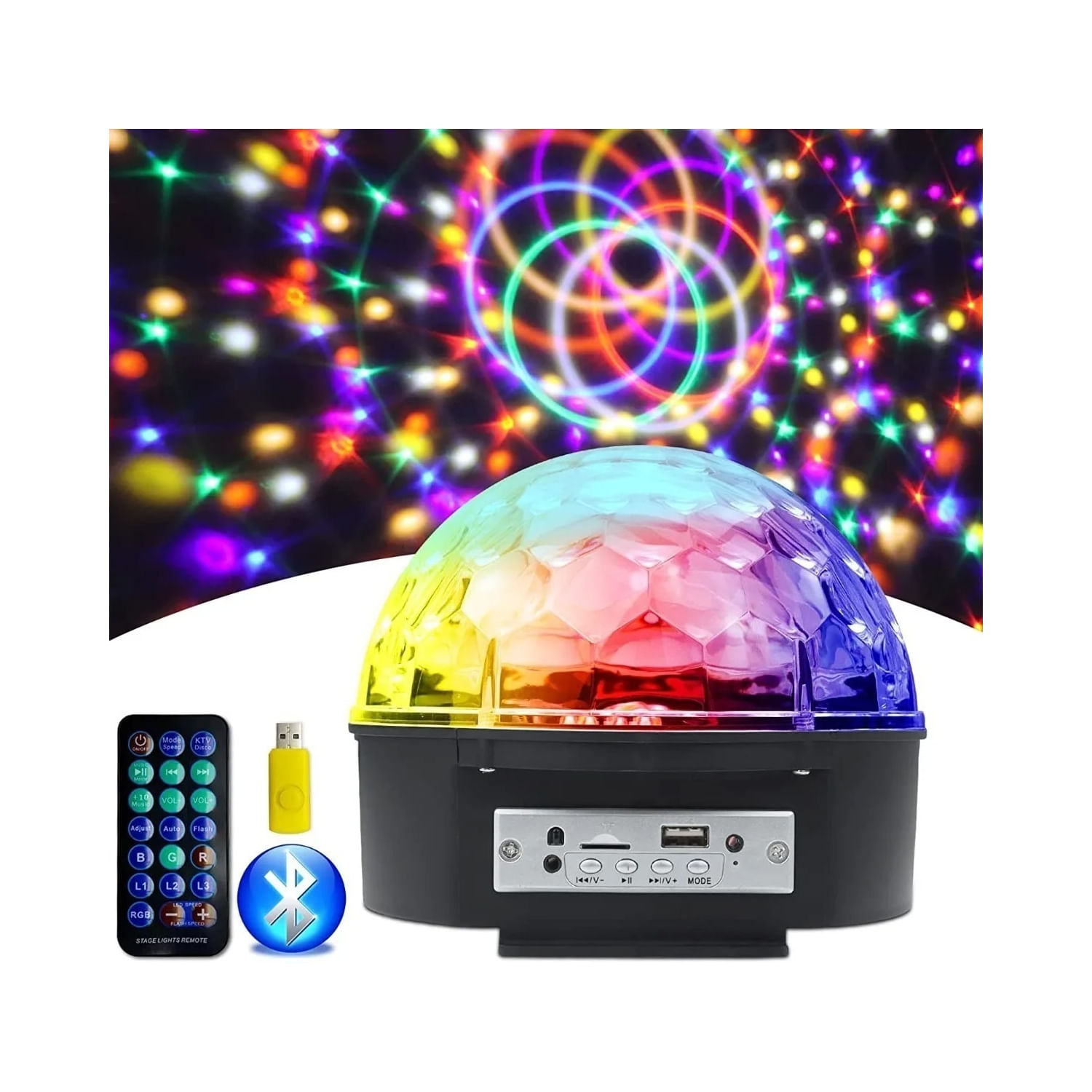 Luzes De Festa De Discoteca Com Bluetooth E Controle Remoto