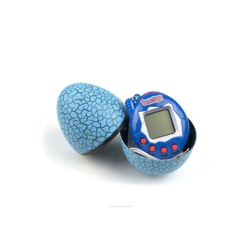 Virtual Pet Tamagotchi Egg Blue Com Corrente E Instruções