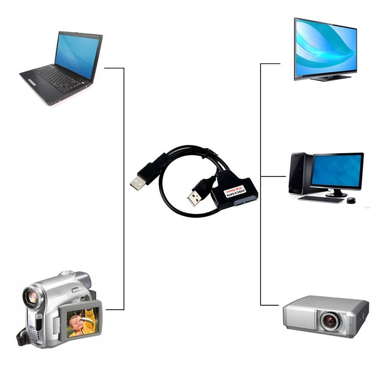 Cabo Adaptador Eh Usb 2.0 Para 7+6 Sata De 13 Pinos Para Laptop, Cd, Dvd