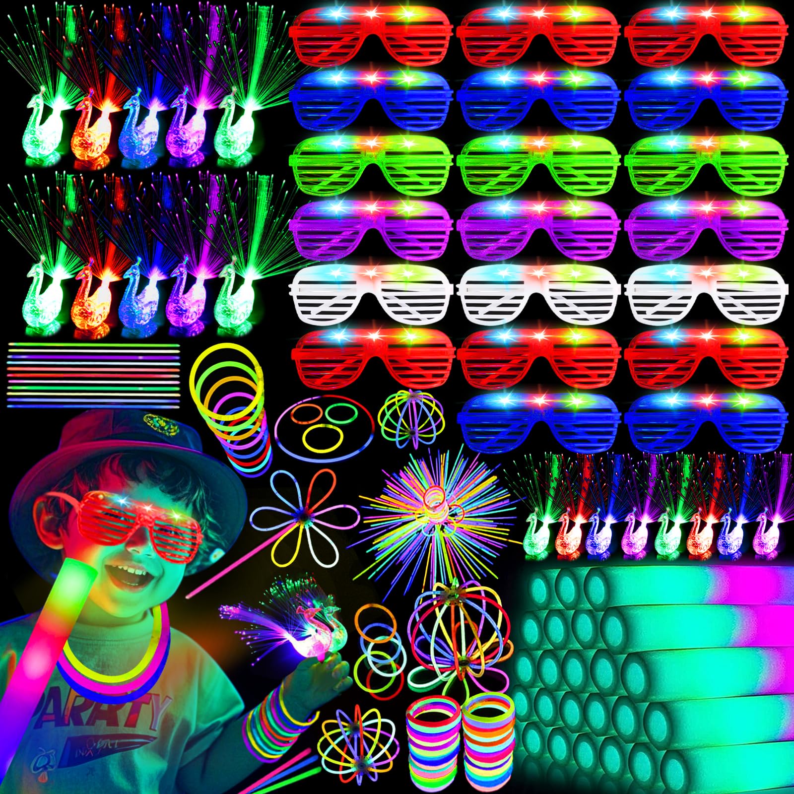 Artigos De Festa Hhj Glow In The Dark Com 200 Glow Sticks 20 Le