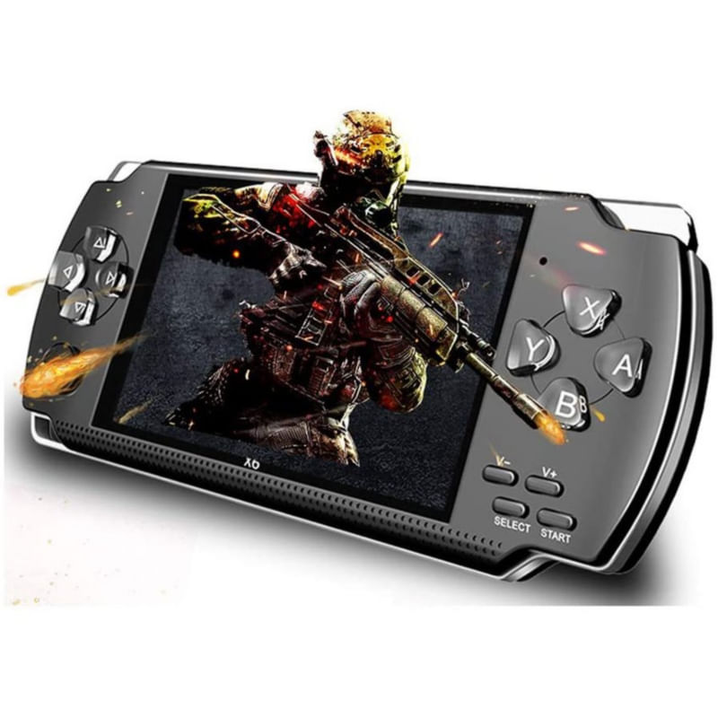 Console De Videogame Retrô X6 8gb Com Tela De 4,3 Polegadas - Preta