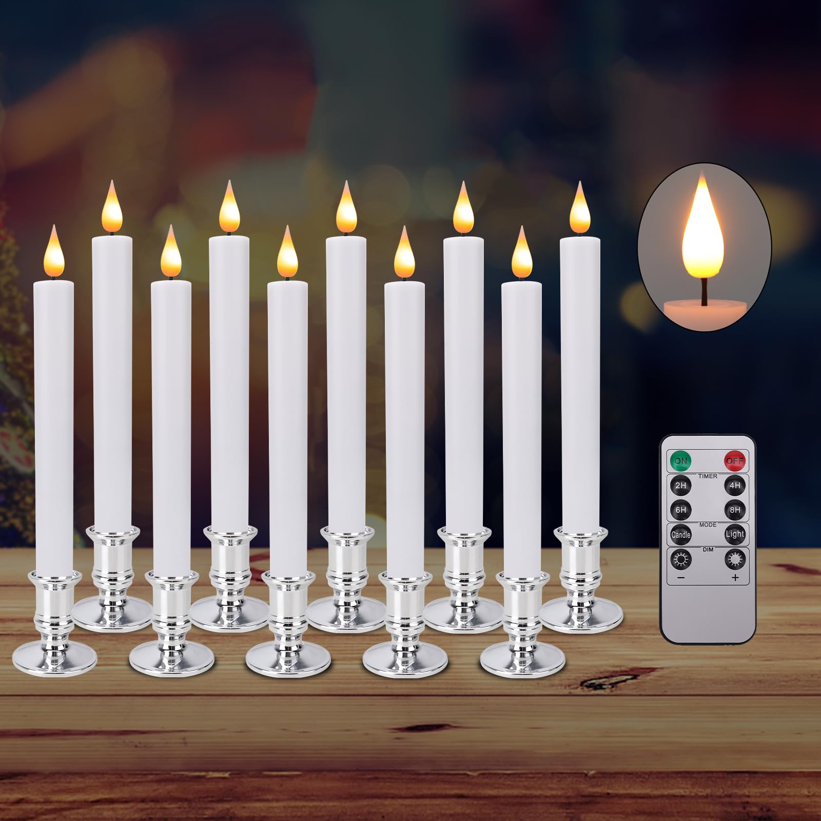 Velas De Janela Sem Chama Bolamp Led Flickering 10 Unidades Com Controle Remoto