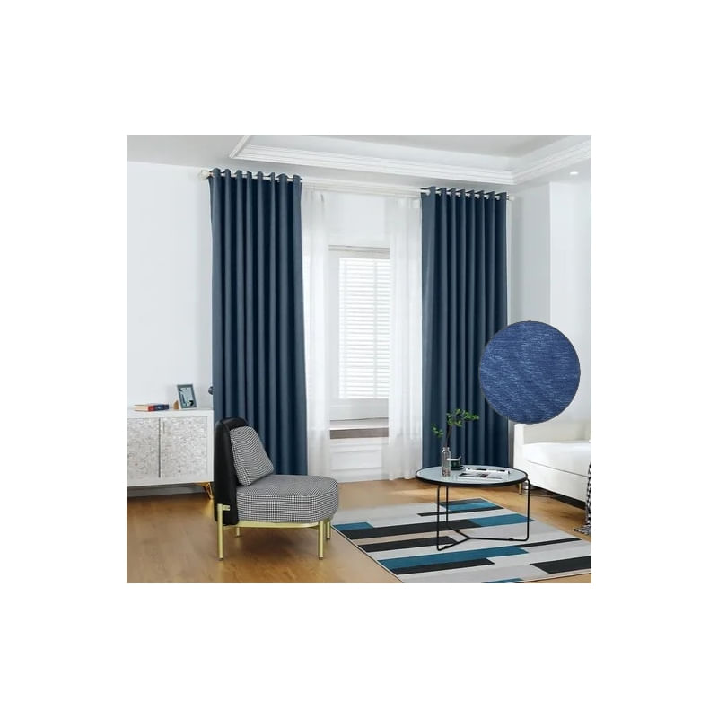Cortina Blackout Adomiles Blue Indigo 230cm X 140cm