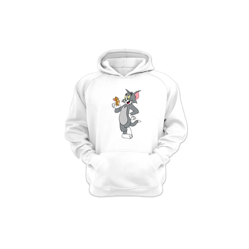 Moletom Com Capuz Kanguro Tom And Jerry Flannel Unissex