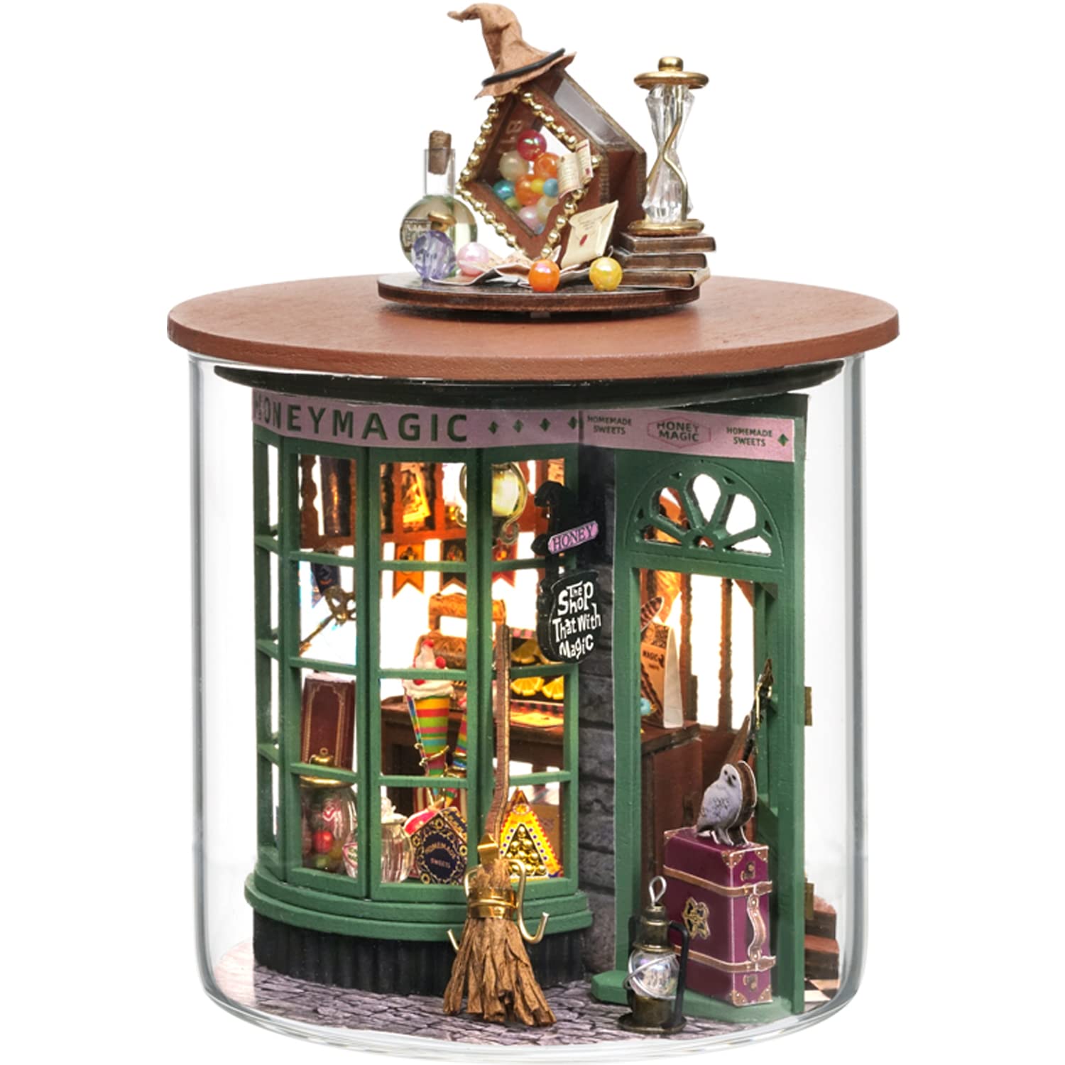 Kit Dollhouse: Móveis Em Miniatura Roroom Diy Com Led E Capa Protetora Contra Poeira