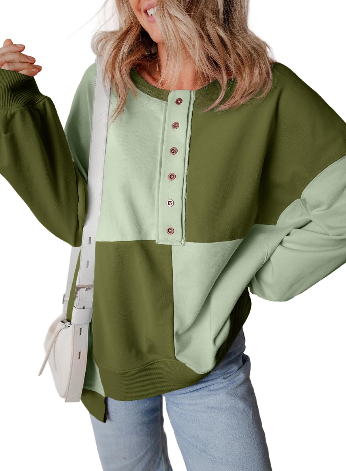 Moletom Shewin Oversized Para Mulheres, Folgado, Verde Xxl