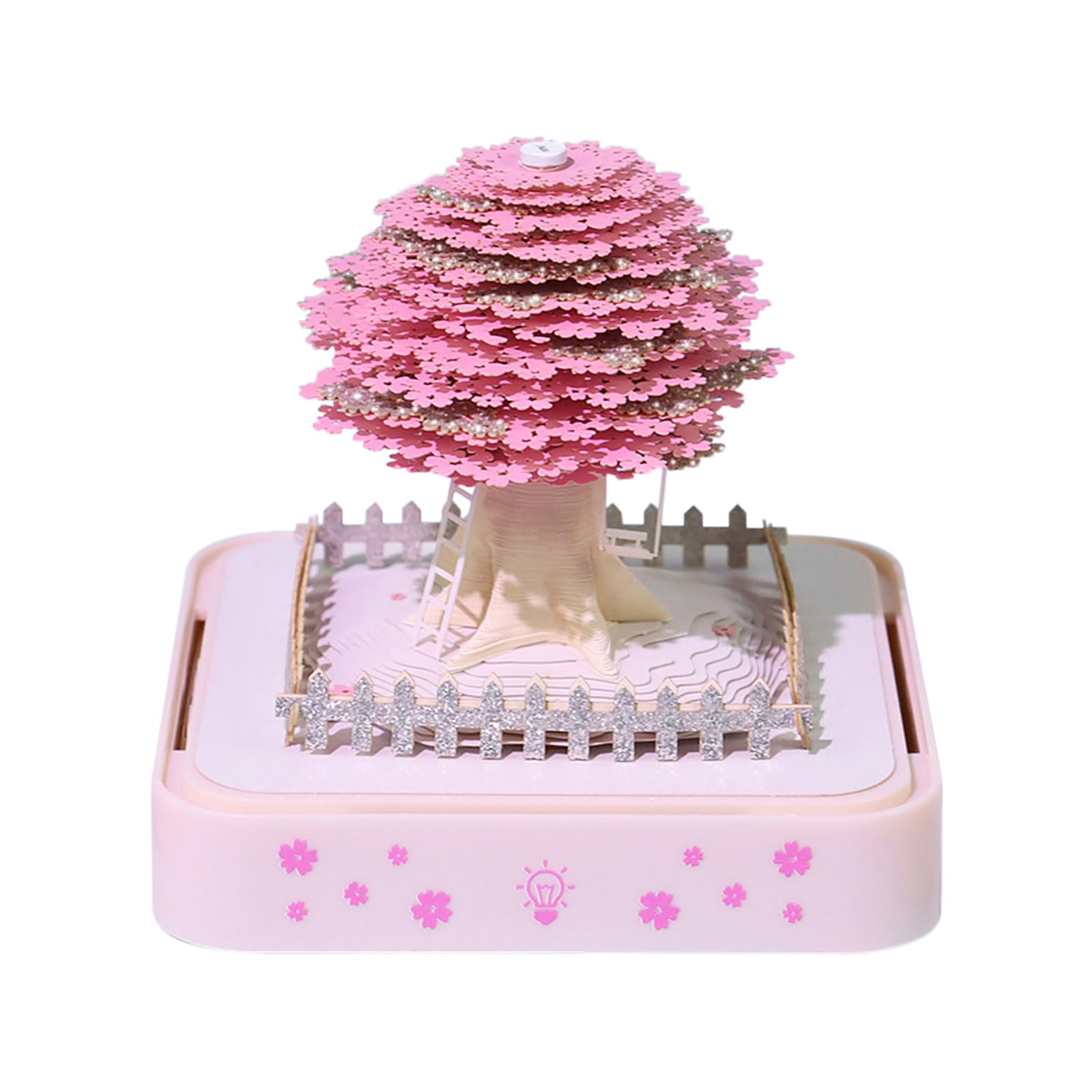 Calendário De Mesa Okyuk 2025 3d Art Com Luzes Led E Bloco De Notas