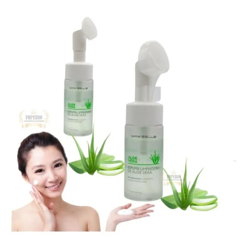 Espuma De Limpeza Facial Com Aloe Vera 125ml + Escova De Massagem