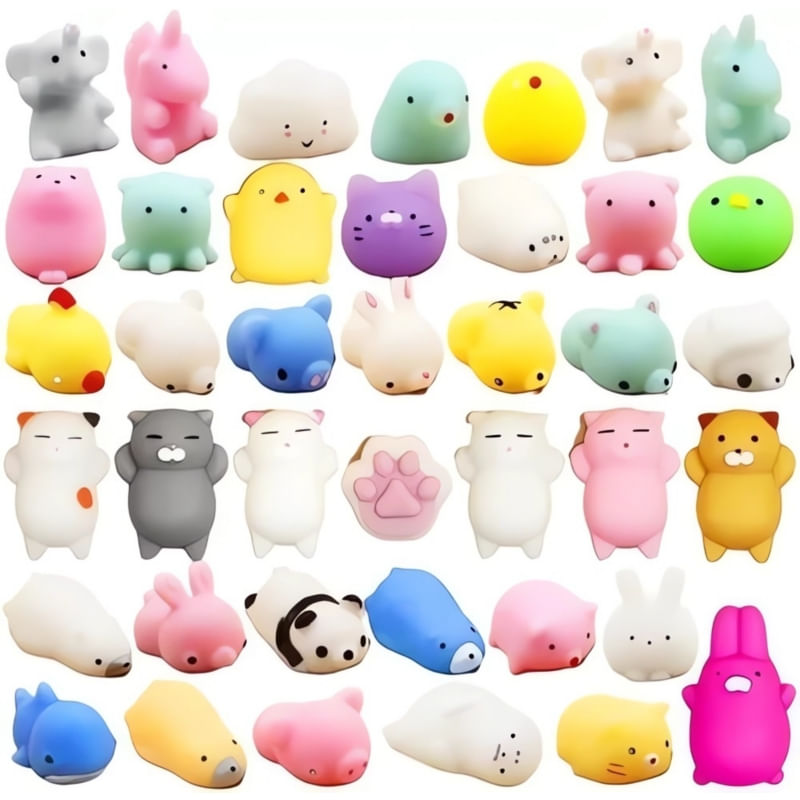 Kit 50 Mini Mochi Squishy Squeeze Toy Fidget Toy Para Crianças