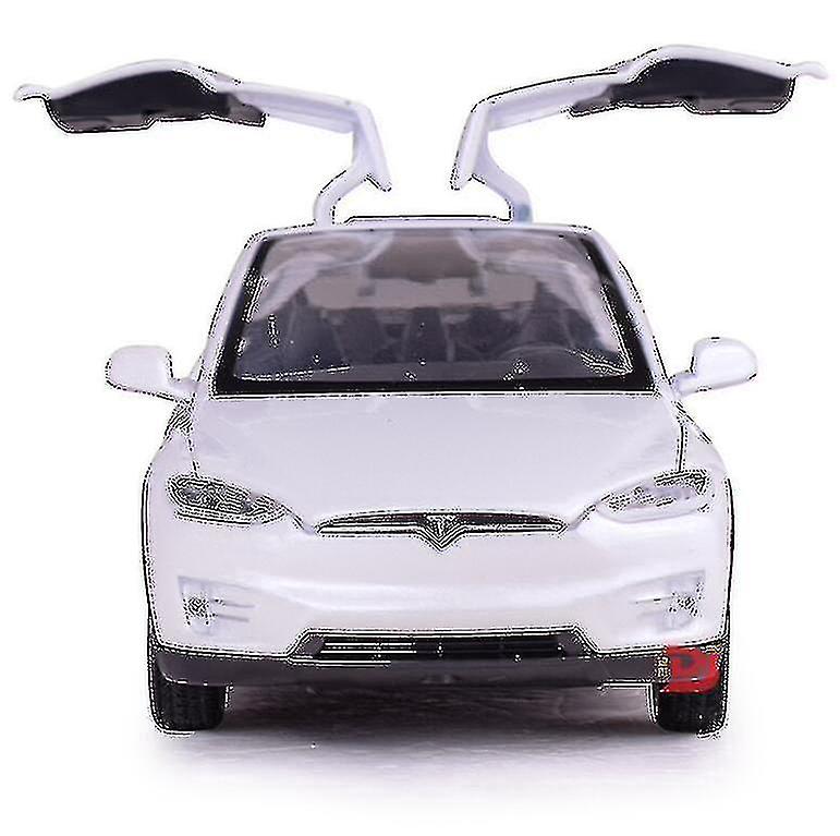 Branco Novo 132 Tesla Model X Alloy Car Model Toy Vehicles