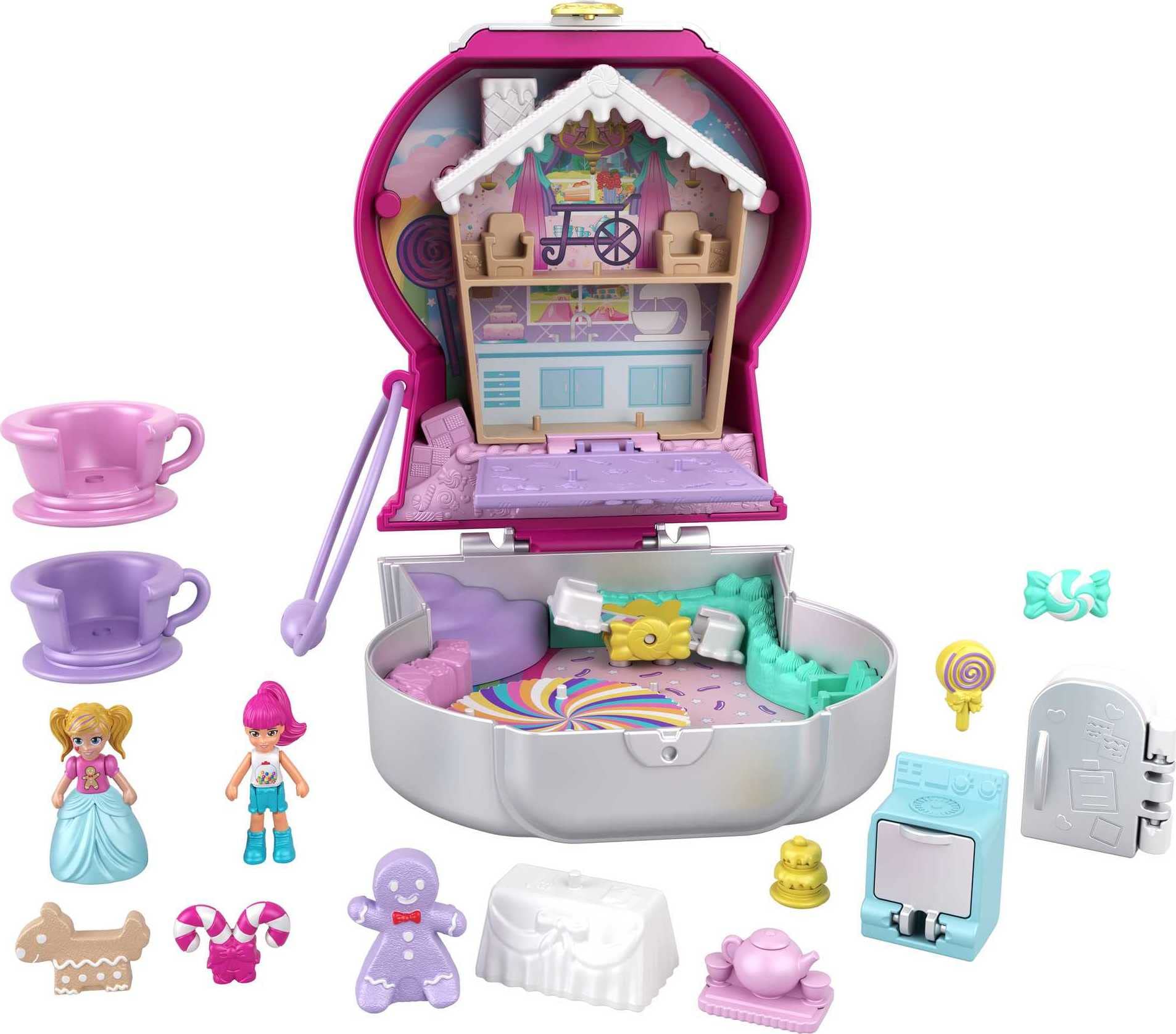 Conjunto De Brinquedos Polly Pocket Candy Cutie Gumball Com 2 Microbonecas