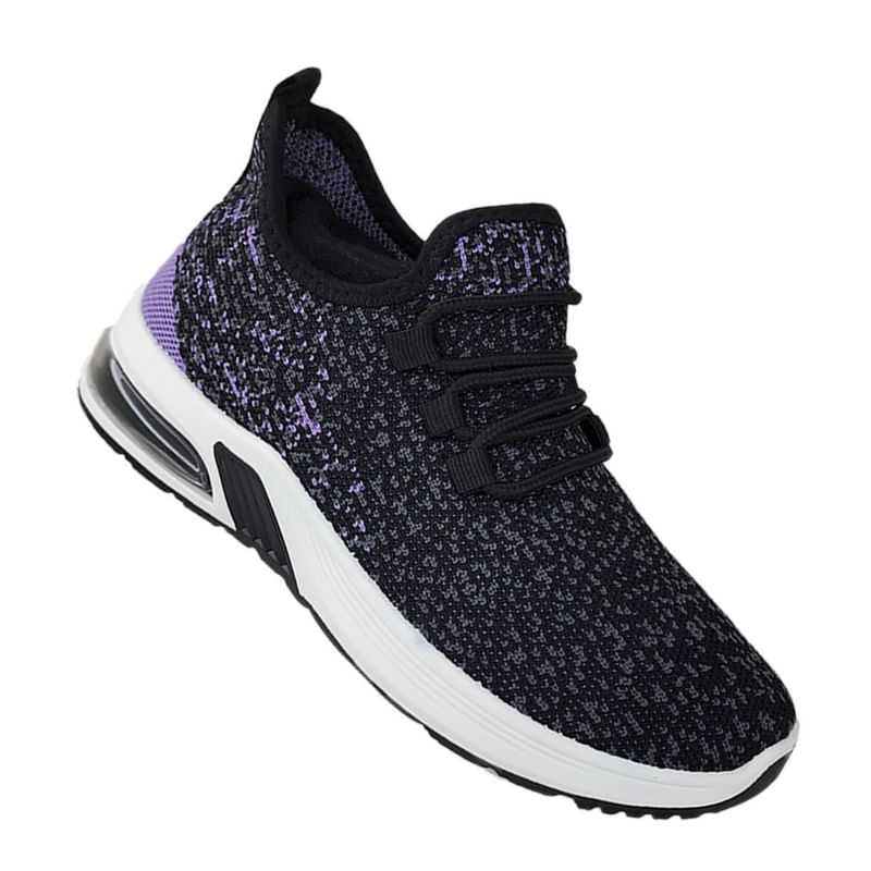 Tênis De Corrida Adomicilies 3209 Air Para Mulheres Preto/lilás
