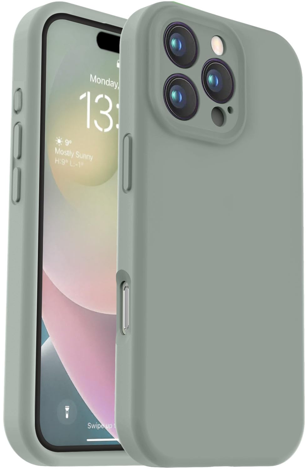 Capa De Telefone Vooii Compatível Com Iphone 16 Pro Verde Silicone