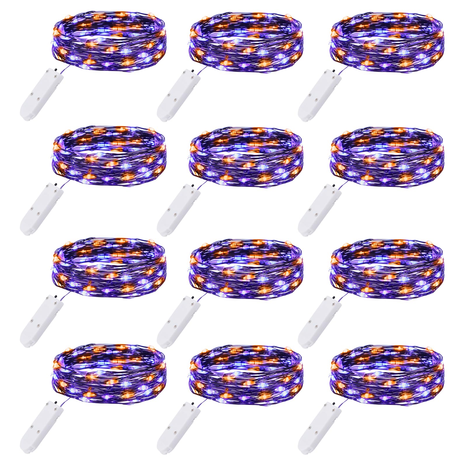 Fairy Lights Brightown 20 Led Roxo Laranja, 7 Pés, Pacote Com 12
