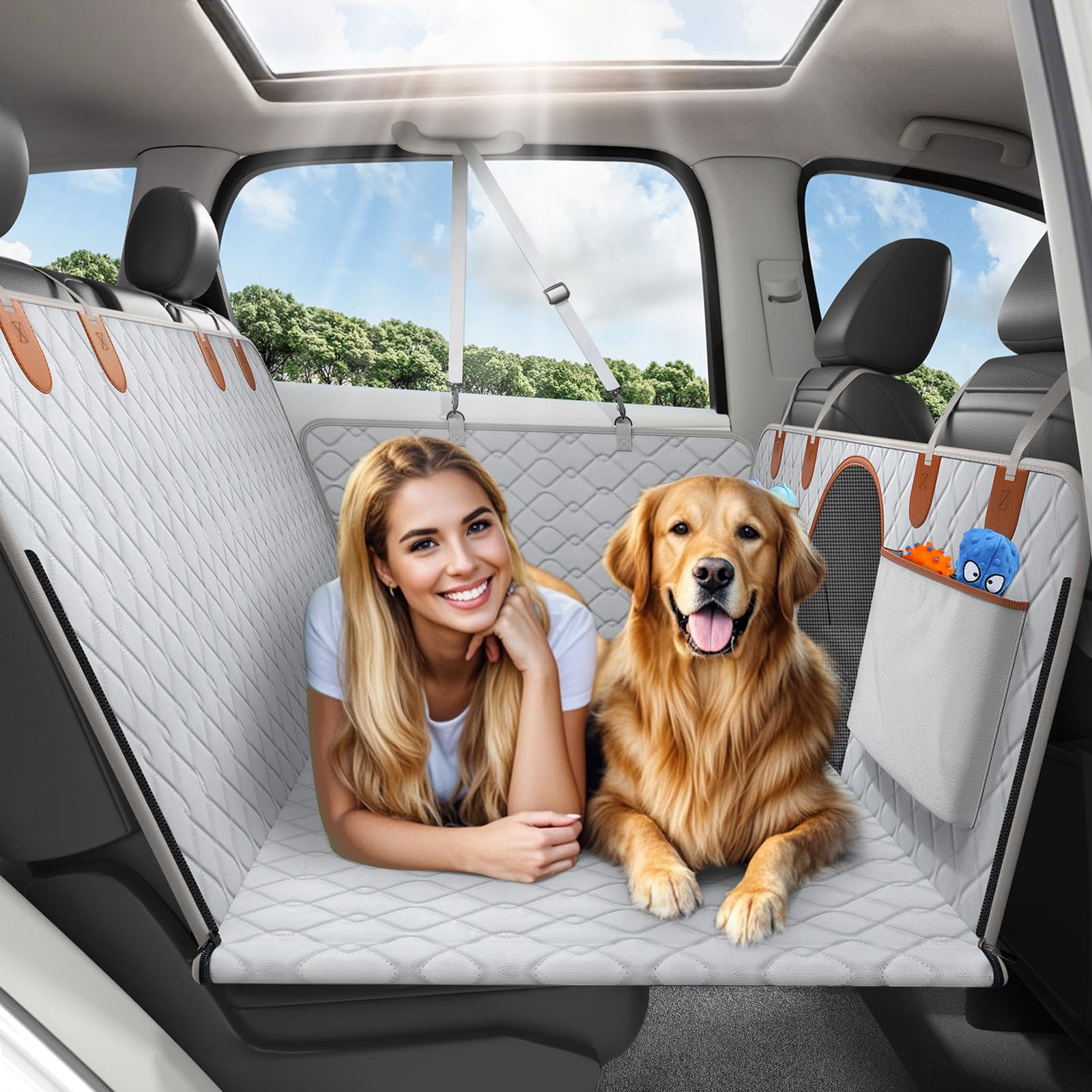 Capa De Assento De Carro Para Cães Tivray Back Seat Extender À Prova D'água 150 Kg