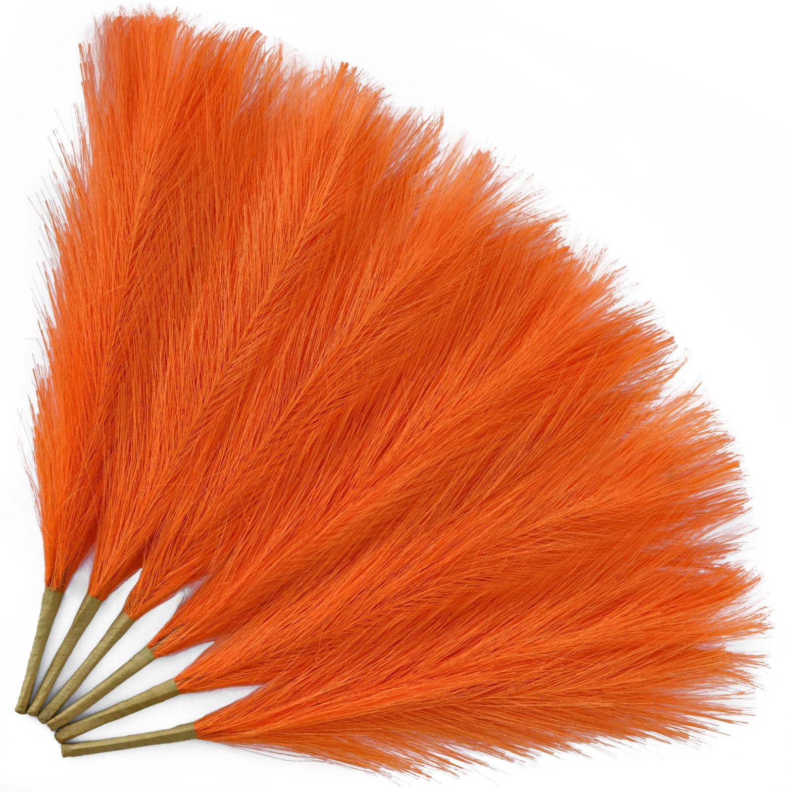 Capim Artificial Dos Pampas Serwalin Faux Orange 6 Hastes 45 Cm