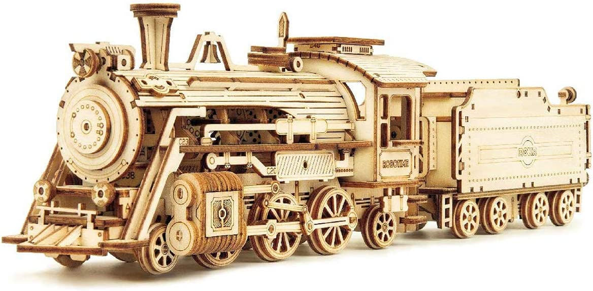Kit De Modelos De Trem De Madeira — Quebra-cabeças Brain Teaser (escala 1:80)