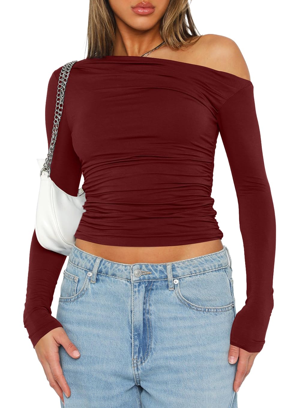 Crop Top Darong 9026 Vinho Tinto Para Mulheres Tamanho Xs
