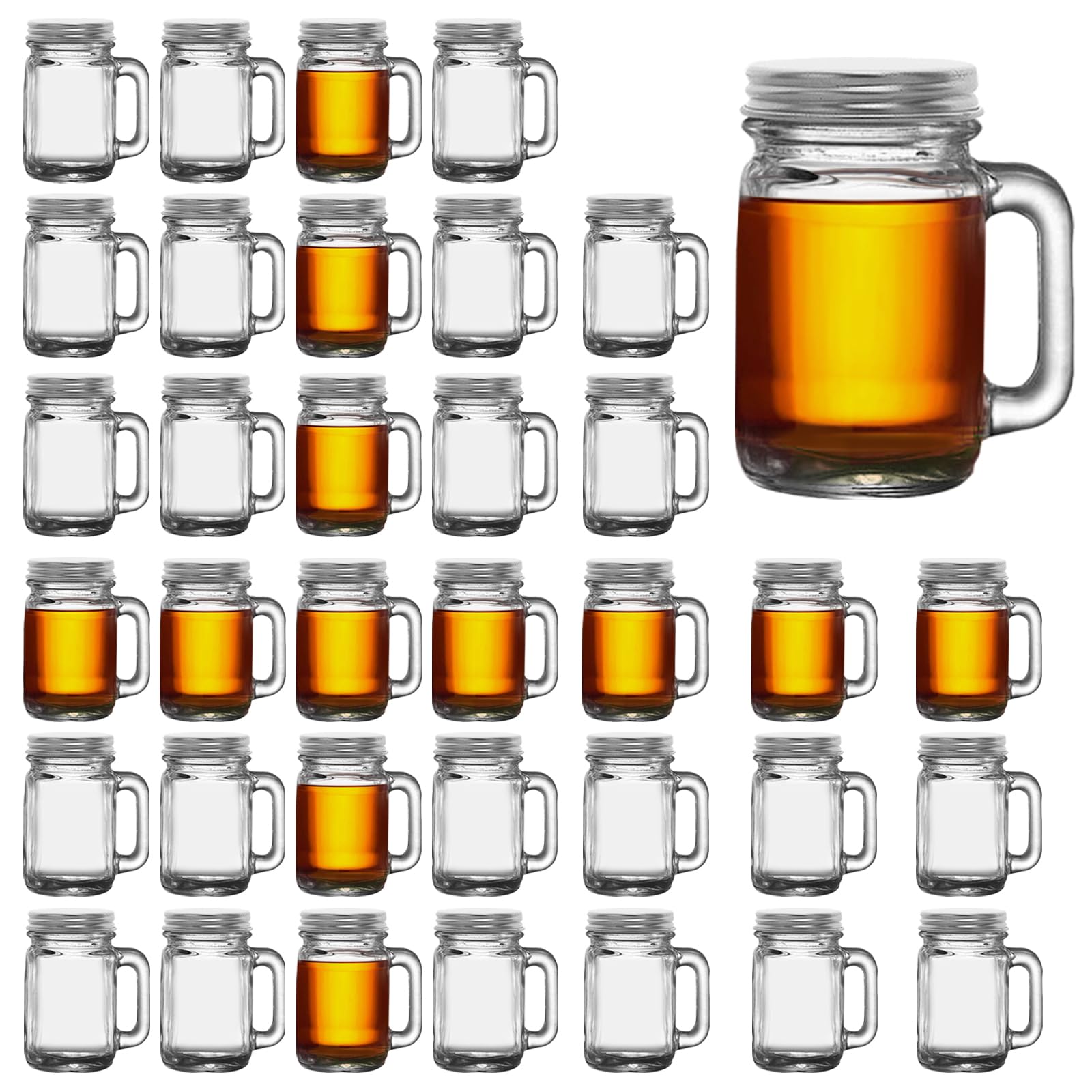 Copos De Tiro Eispap Mini Mason Jar 50 Ml/1,7 Onças Com Alças (12)