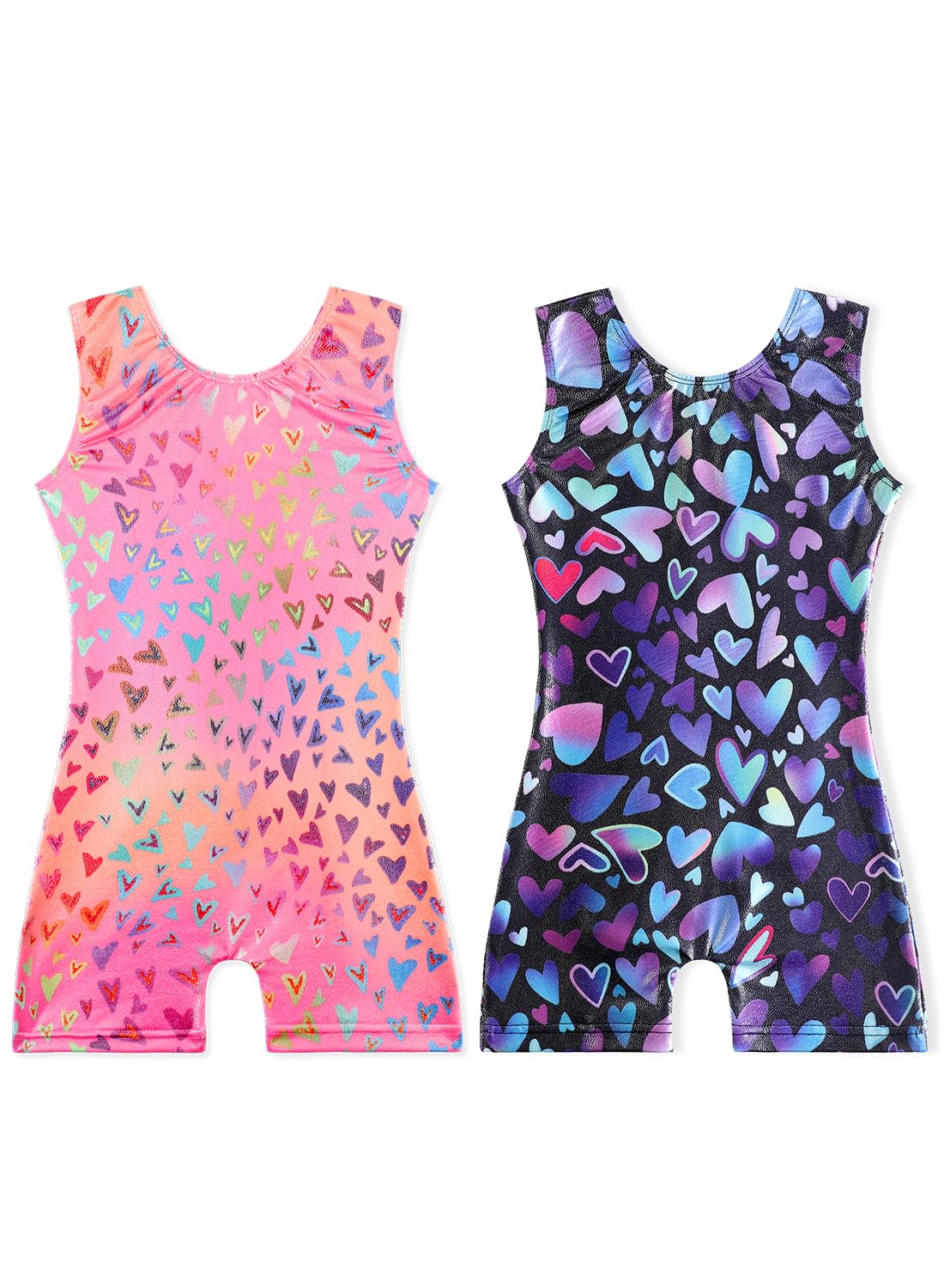 Collants De Ginástica Eqsjiu Sparkly Para Meninas Com Shorts De 6 A 7 Anos, Pacote Com 2