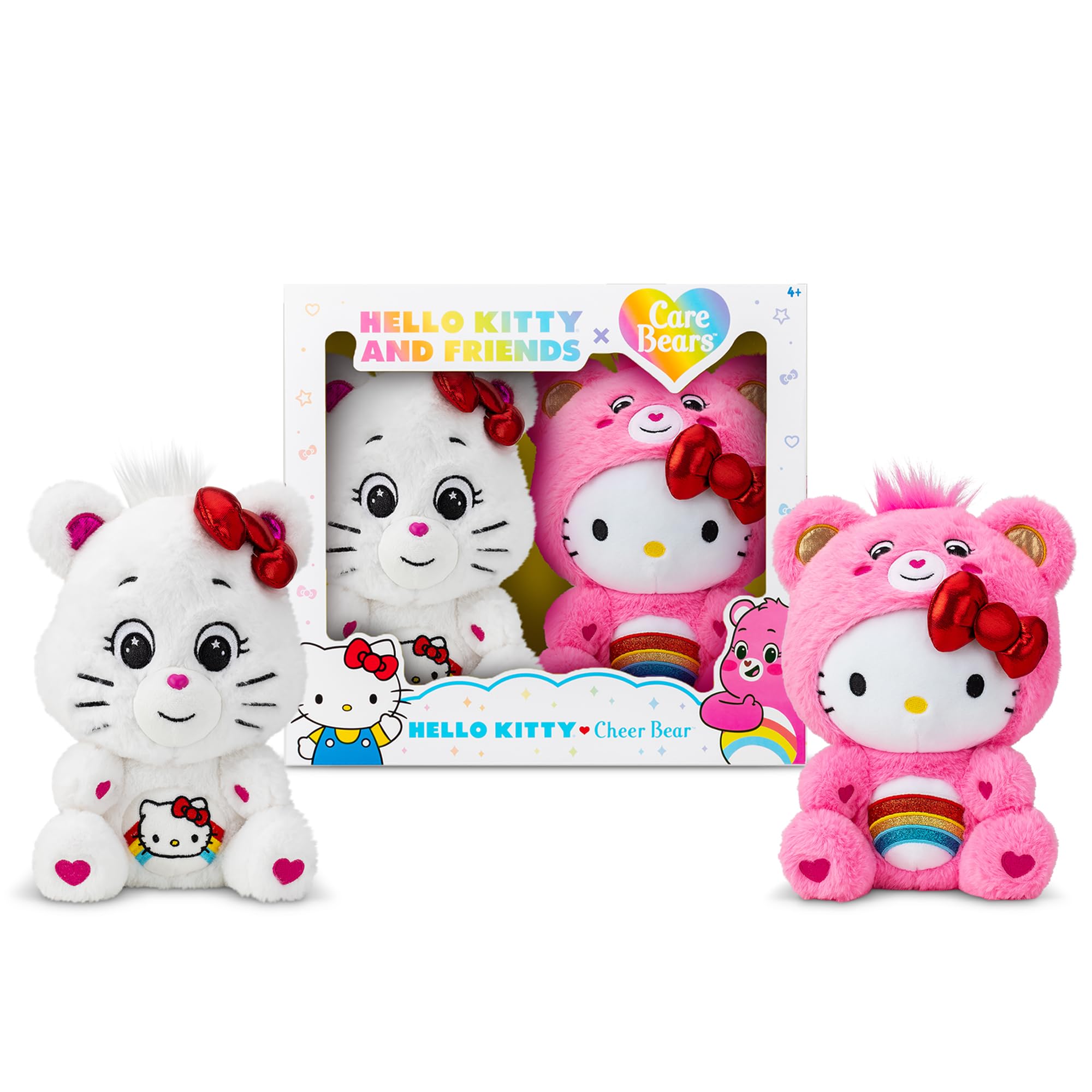 Brinquedos De Pelúcia Care Bears Hello Kitty Loves Cheer Bear 25 Cm, Pacote Com 2