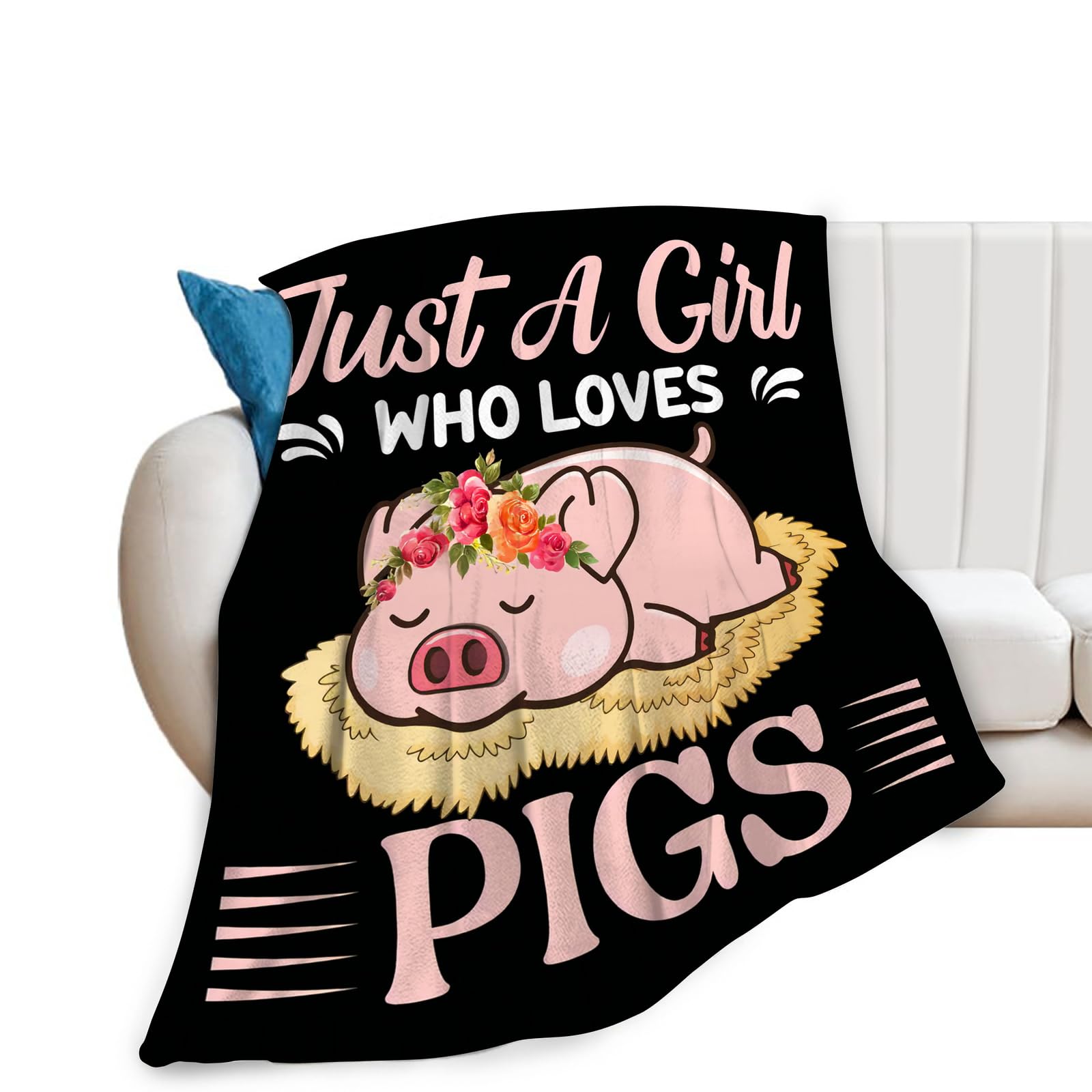 Cobertor Tijuboni Just A Girl Who Love Porcos 50x40in