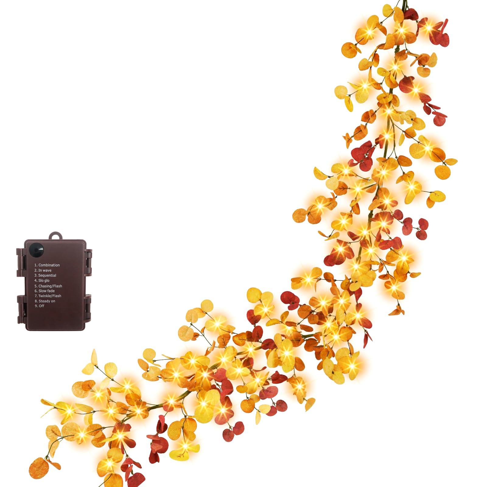 Fall Garland Agusbagli De 1,8 M Com Luzes Eucalyptus Battery Op