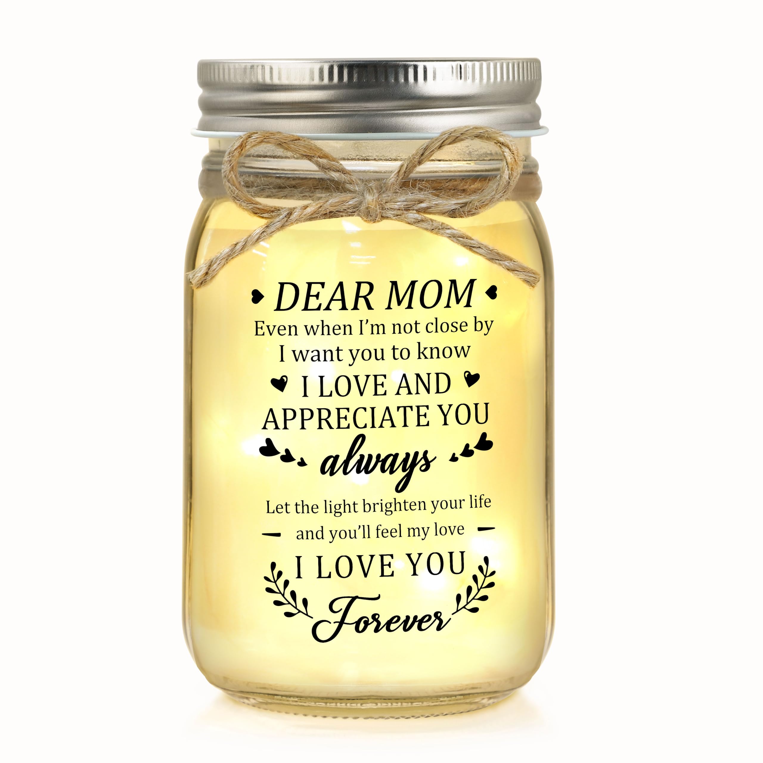 Jar Decorativo Night Light Joycuff, Presentes Para Mamãe