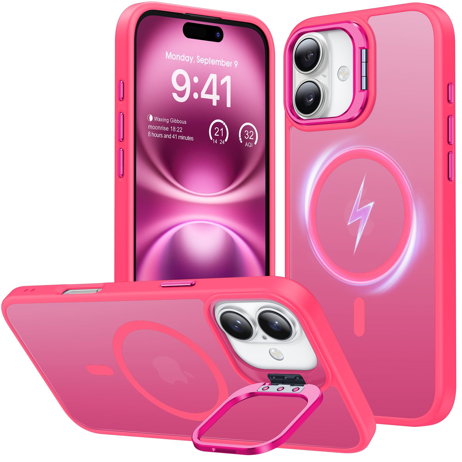 Capa De Telefone Jame Para Iphone 16 De 6,1 Polegadas Com Magsafe Hot Pink