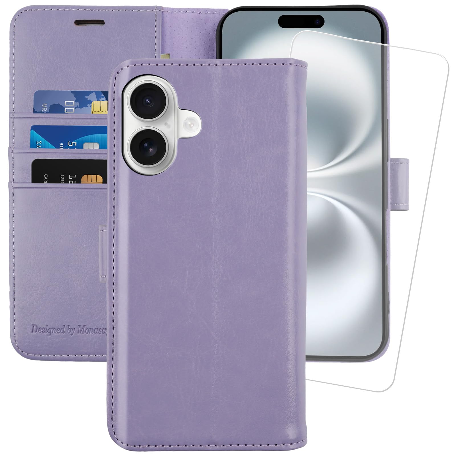 Capa Tipo Carteira Monasay Compatível Com Iphone 16 Plus 5g 6,7"