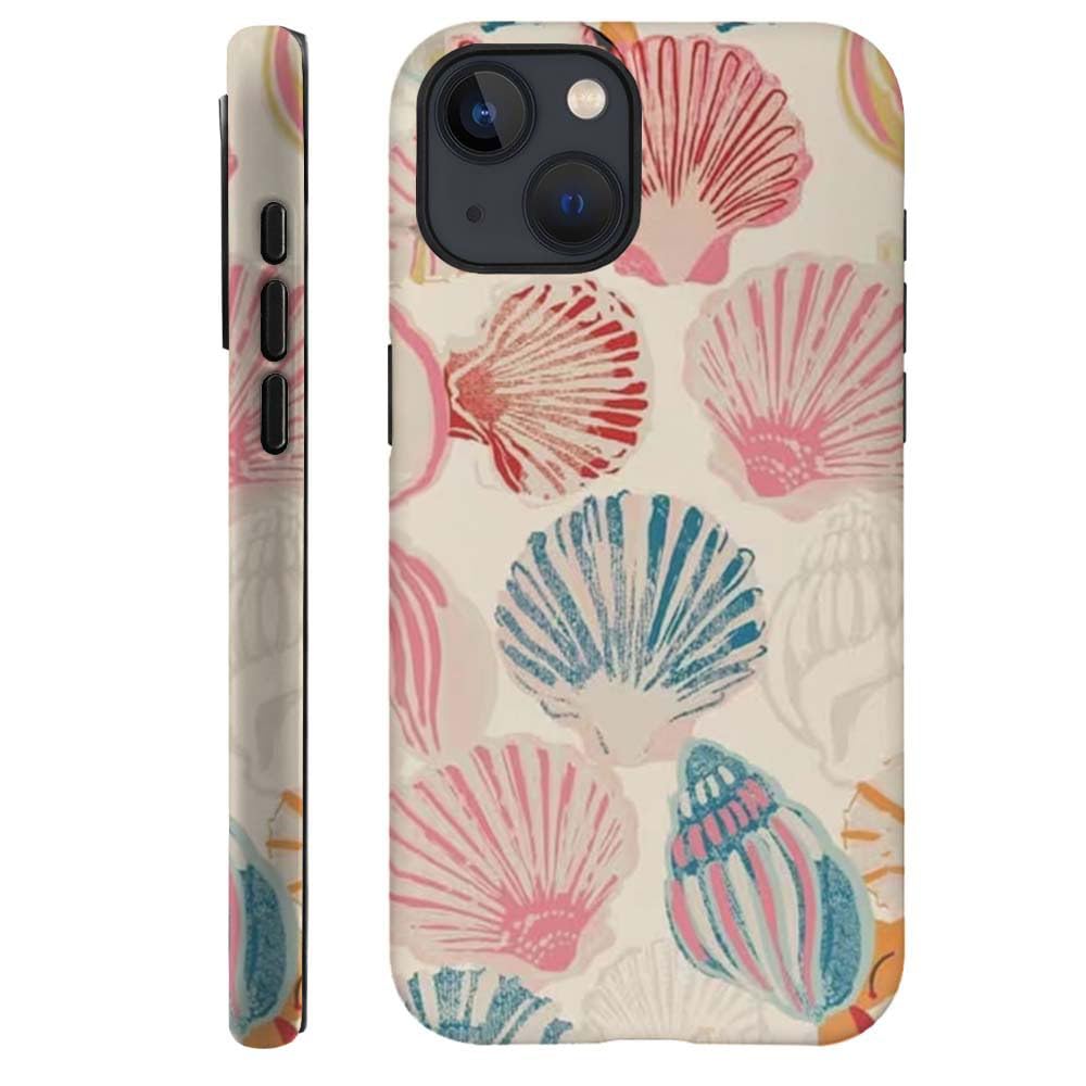 Capa De Telefone Compatível Com Iphone 15, Pink Sea Shell Art