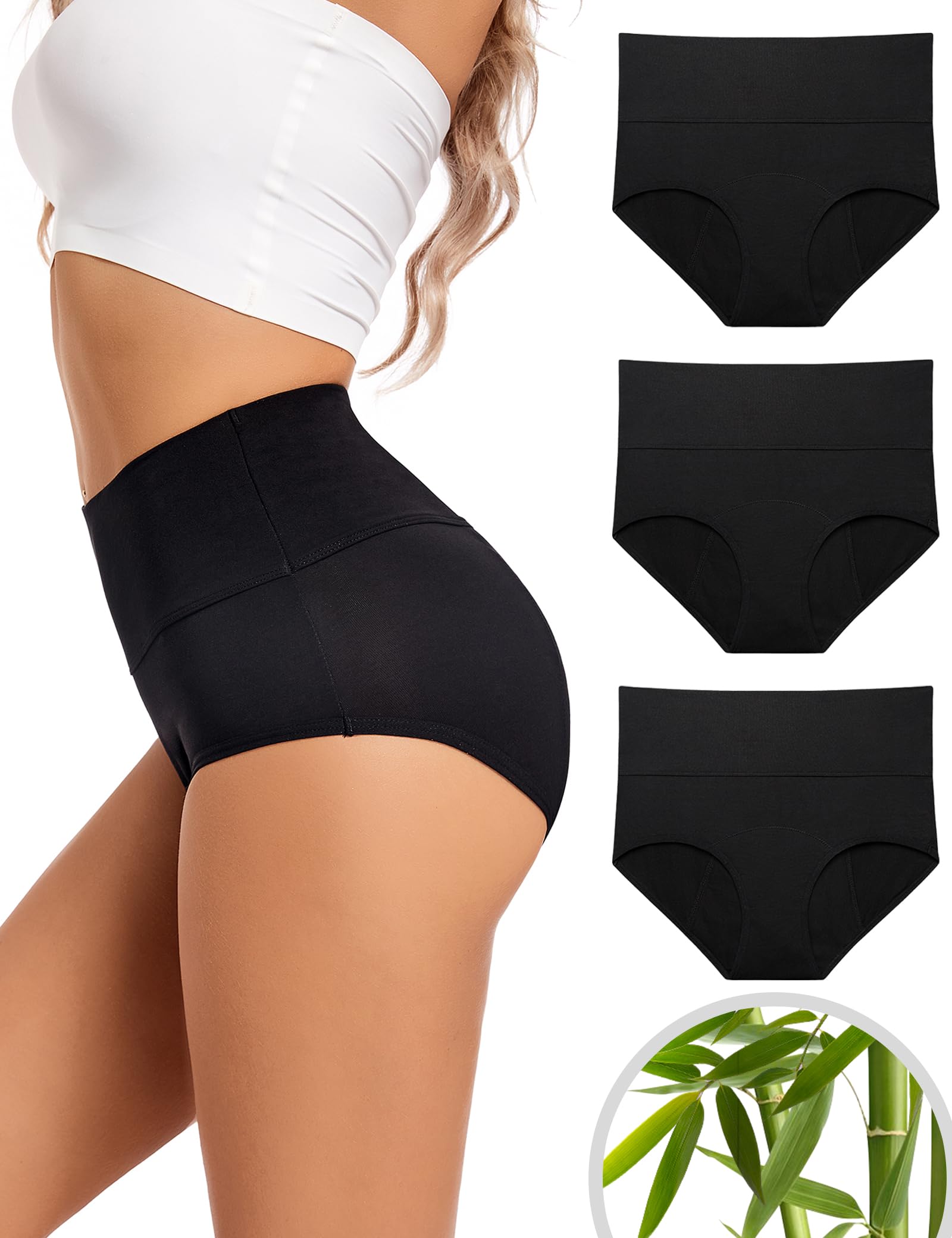 Roupa Íntima De Época Eco Period Heavy Flow High Waist, Pacote Com 3
