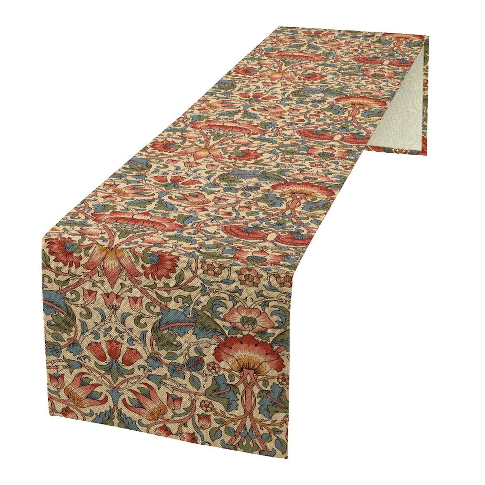 Table Runner Llylumty Vintage William Morris Floral Linen