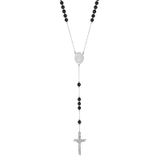 Rosário Supcare Black Catholic Para Homens Em Aço Inoxidável