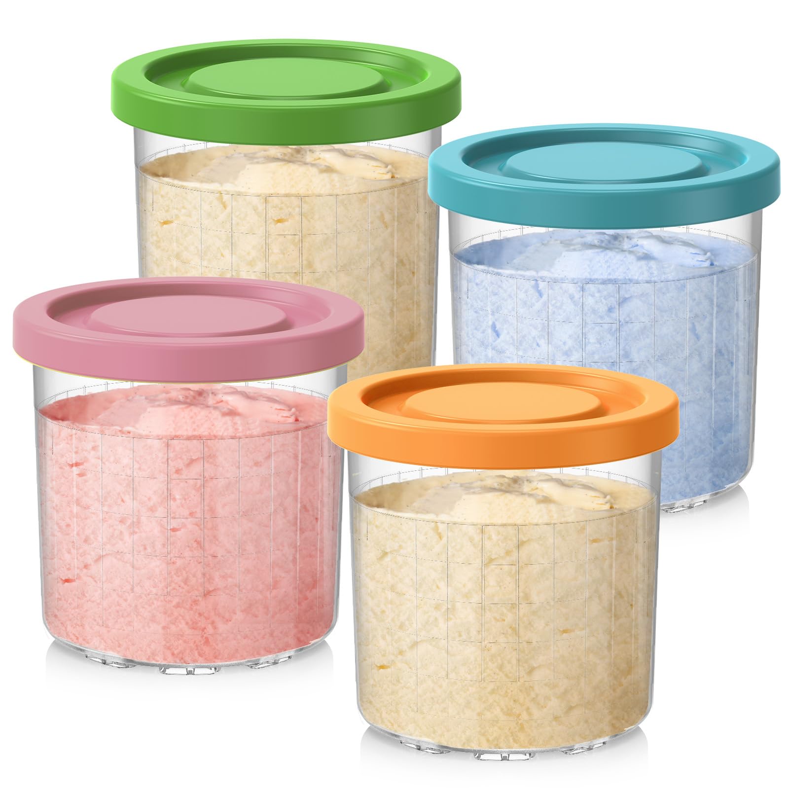 Copos Extras Denebore Para Ninja Creami Pints De 16 Onças - Pacote Com 4