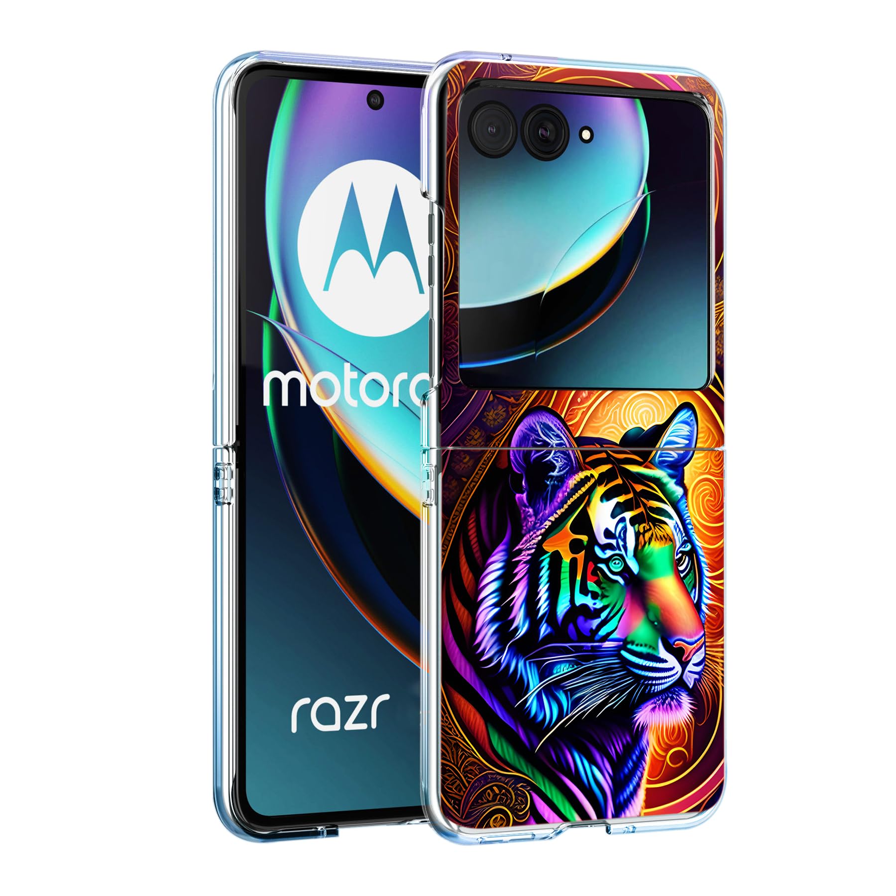 Capa De Telefone Bcov Para Motorola Razr 2024 Colorful Tiger Mandala