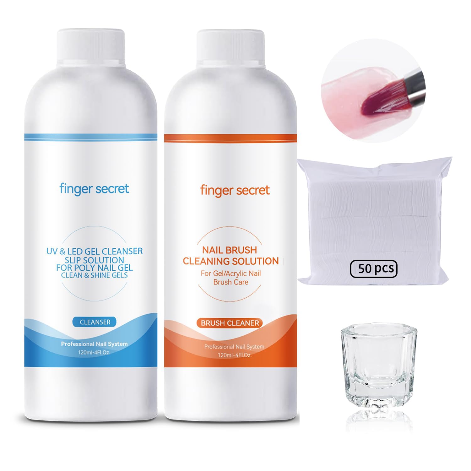 Kit De Limpeza De Escovas De Unhas E Solução Antiderrapante Bevinas Slip Solution