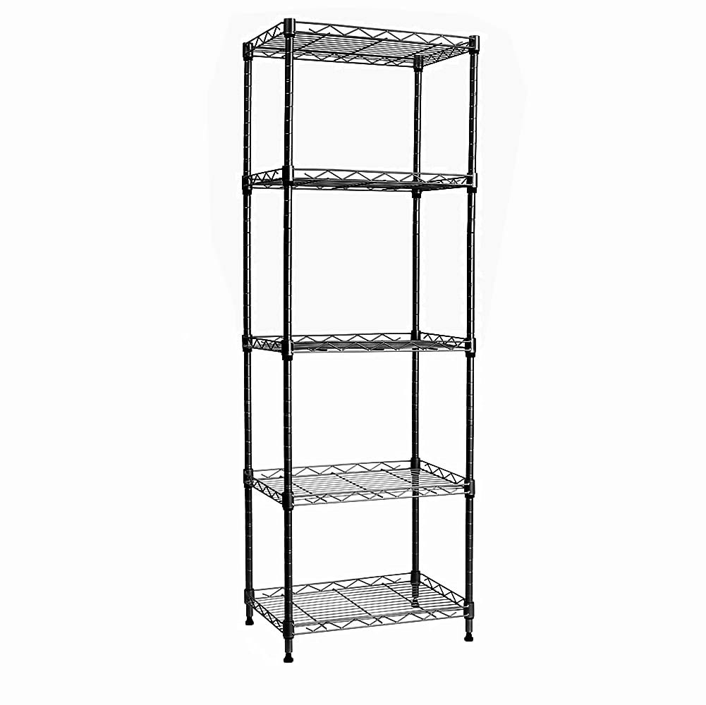 Rack De Armazenamento Regiller Prateleira De 5 Fios De Metal 135x30x143cm Preto