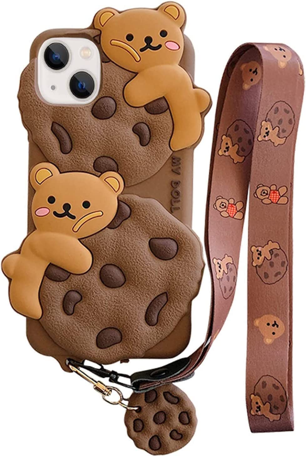 Capa De Telefone Yatchen Para Iphone 16 Pro Max Cookie Bear 3d Cartoon