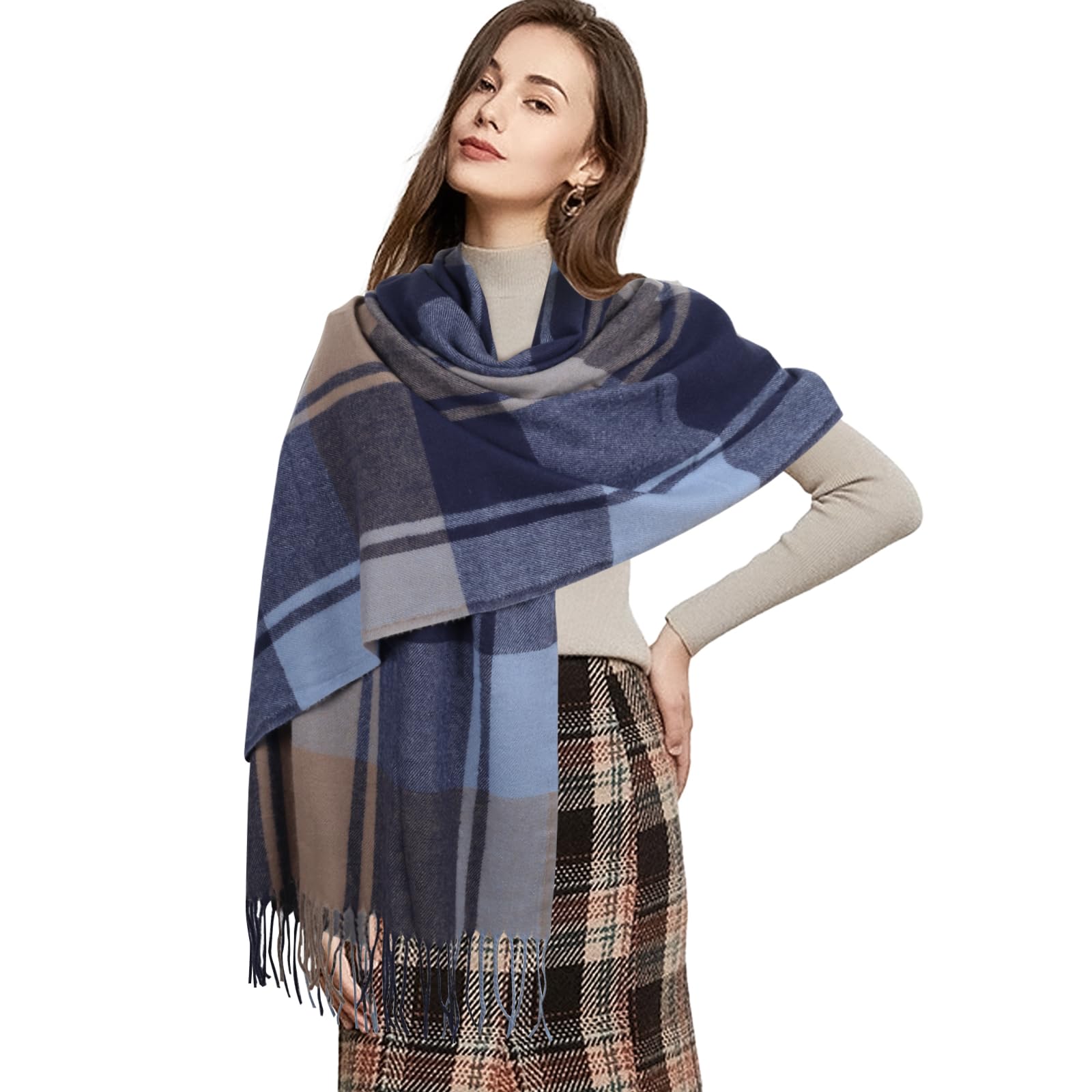 Lenço Extree Pashmina Silky Shawl Wrap Para Mulheres 74,4 X 24,4 Cm