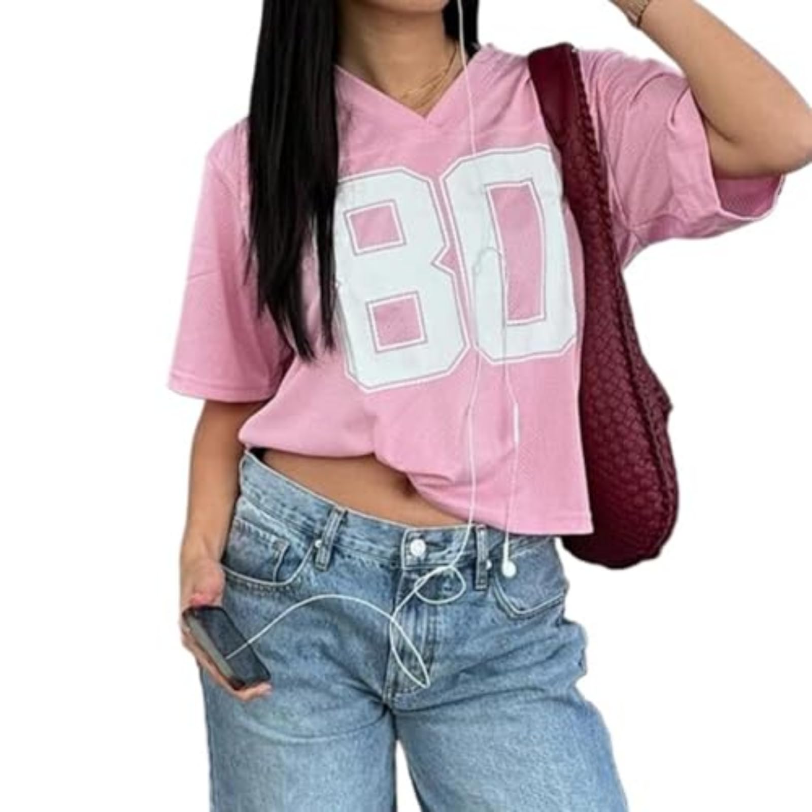 Camisetas Estampadas Femininas Hesaco — Camiseta Grande De Verão, Camiseta Coquete, Roupas De Rua Do Y2k, Camisas De Manga Curta (rosa, M, Médias