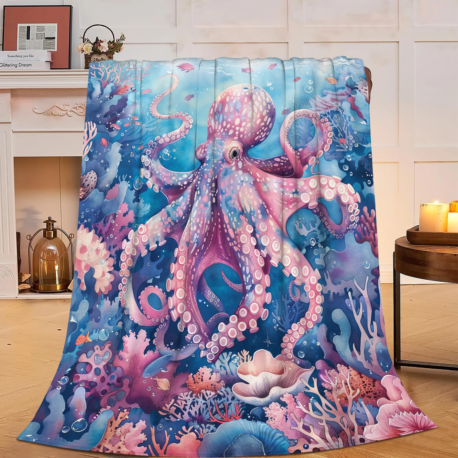 Cobertor Mecowcm Ocean Octopus Fleece Throw 100x125cm