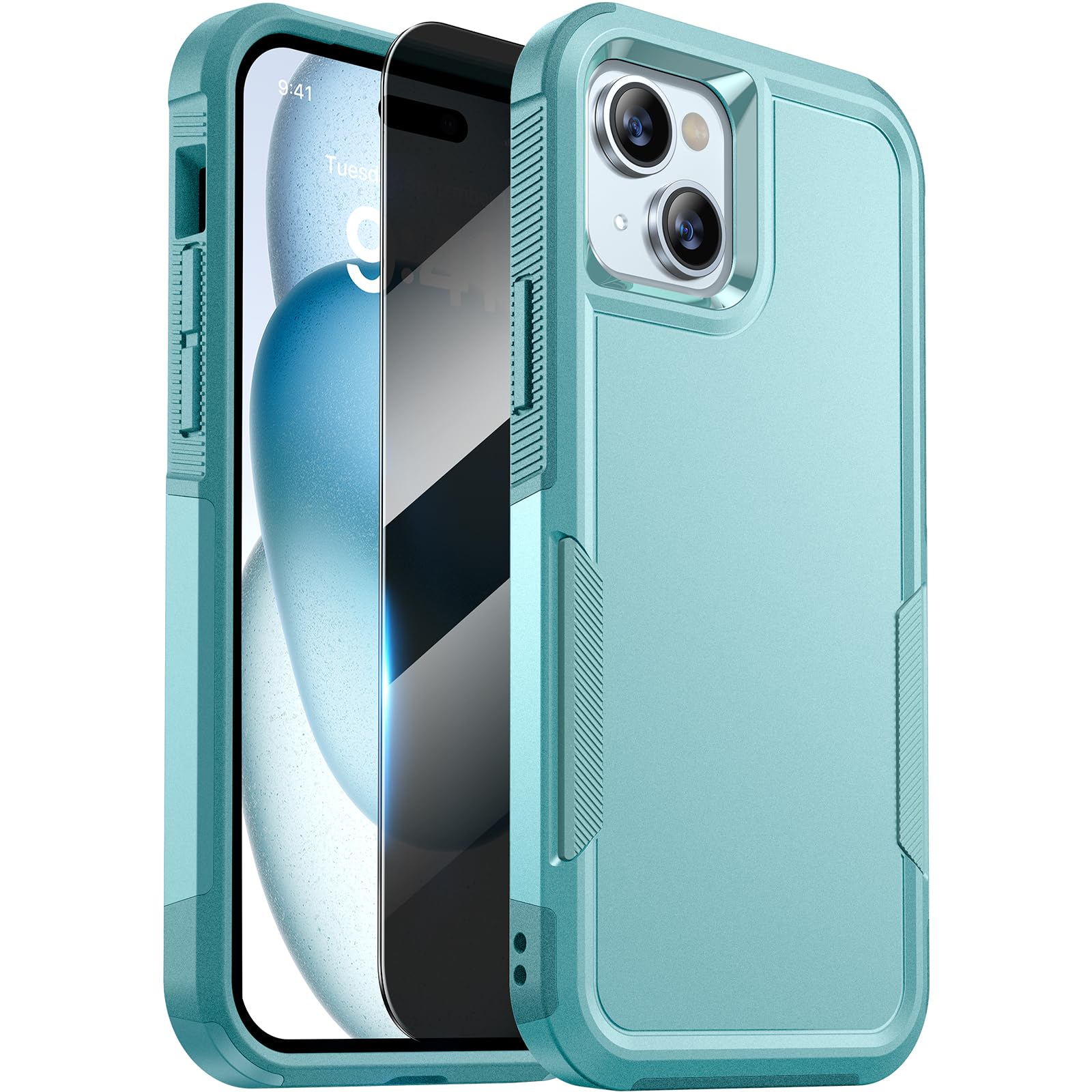 Capa De Telefone Diaclara Projetada Para Iphone 15 Plus Verde Menta