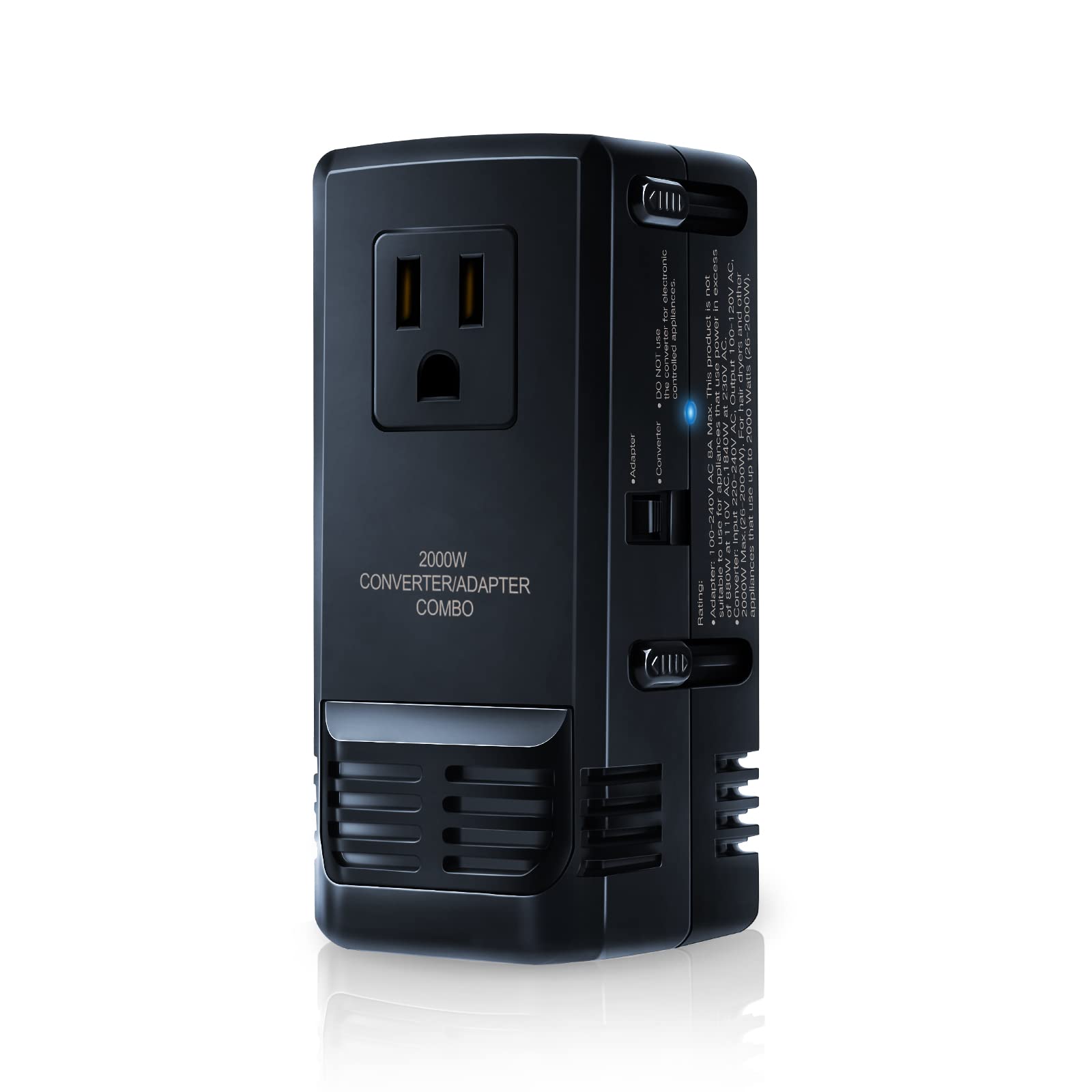 Conversor De Tensão Funpro 2000w 220v A 110v Com Adaptador