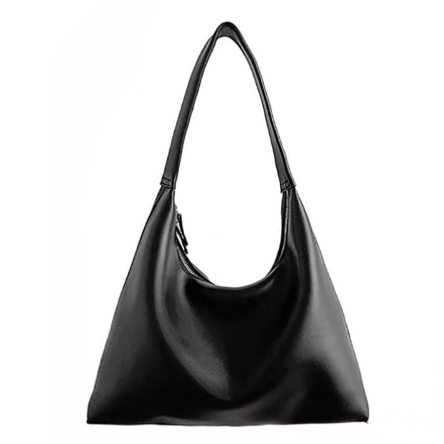 Bolsa De Ombro Nearawing 2024 De Couro Pu Macio Preta Para Mulheres