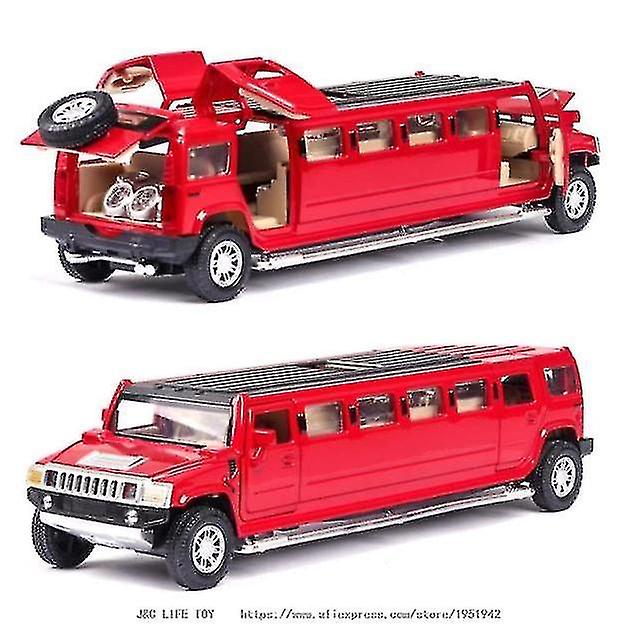 Yyh-1: 32alloy Hummer Limousine Metal Car Modelo (vermelho)