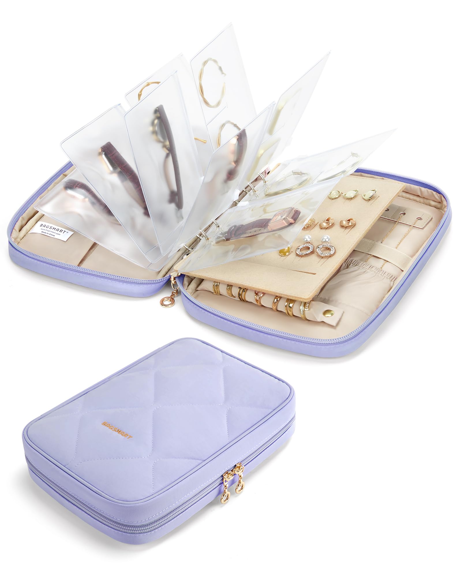 Estojo De Viagem Para Joias Bagsmart Ring Binder Storage Purple