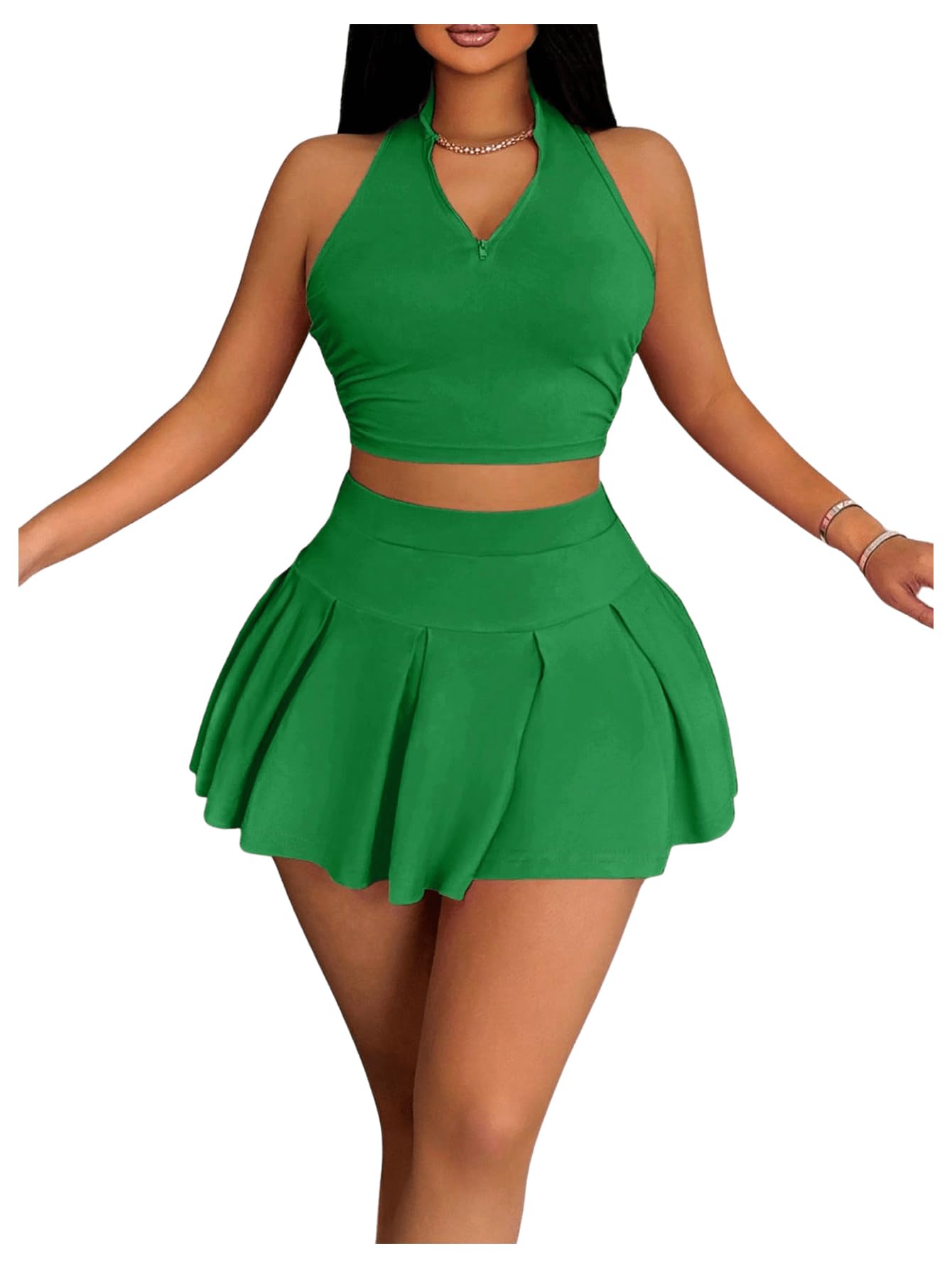 Outfit Soly Hux, Camiseta Regata E Saia Femininas De Verão, 2 Peças