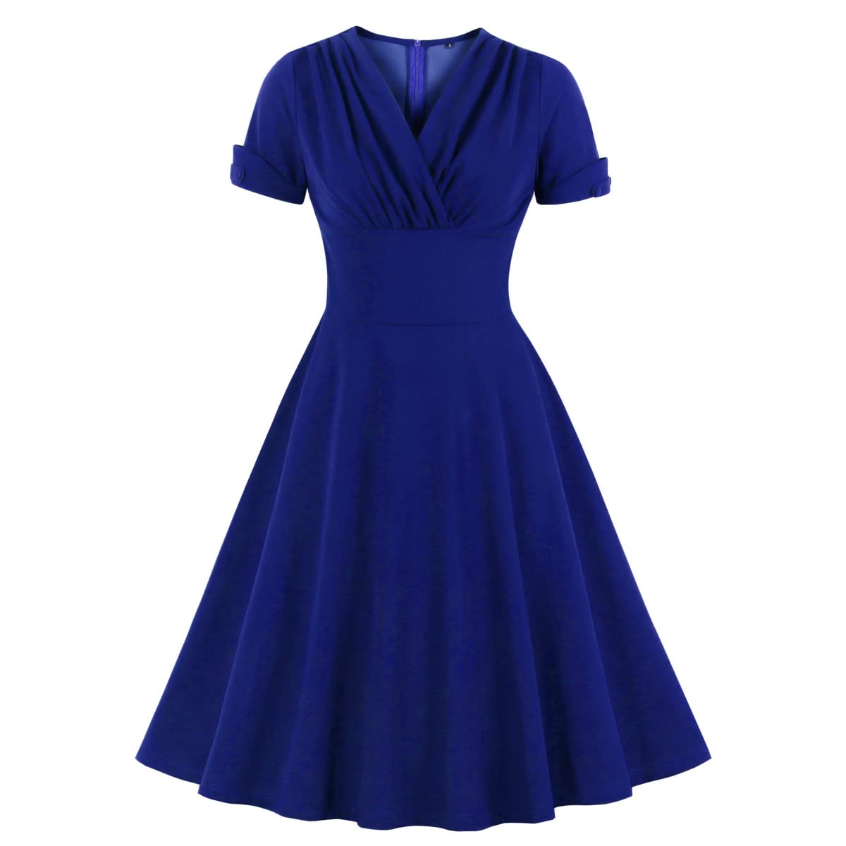 Vestido Wellwits Ruched Wrap Work Cocktail Vintage Blue M