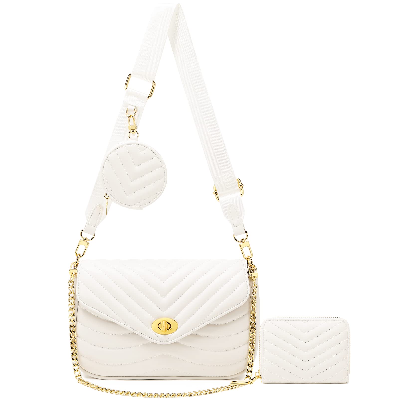 Bolsa Tiracolo Jeehan Cream White Acolchoada De Ombro Para Mulheres